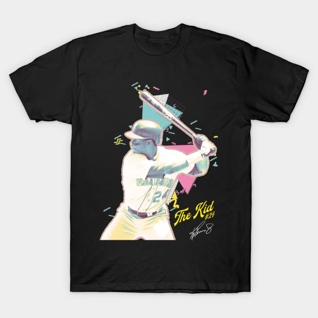 Ken Griffey Jr The Kid Basketball Legend Signature Vintage Retro 80s 90s Bootleg Rap Style T-Shirt by CarDE